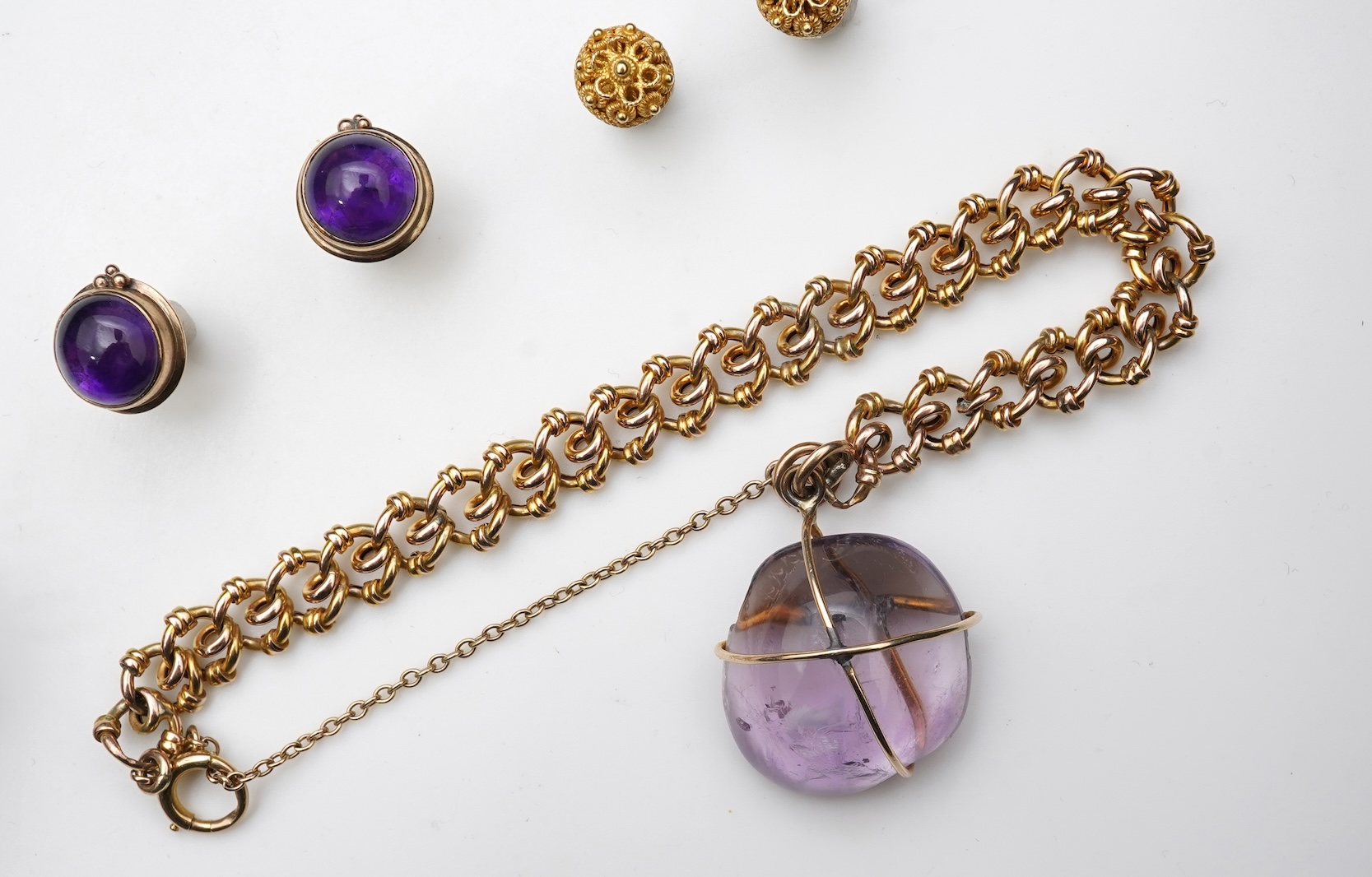A collection of amethyst jewels